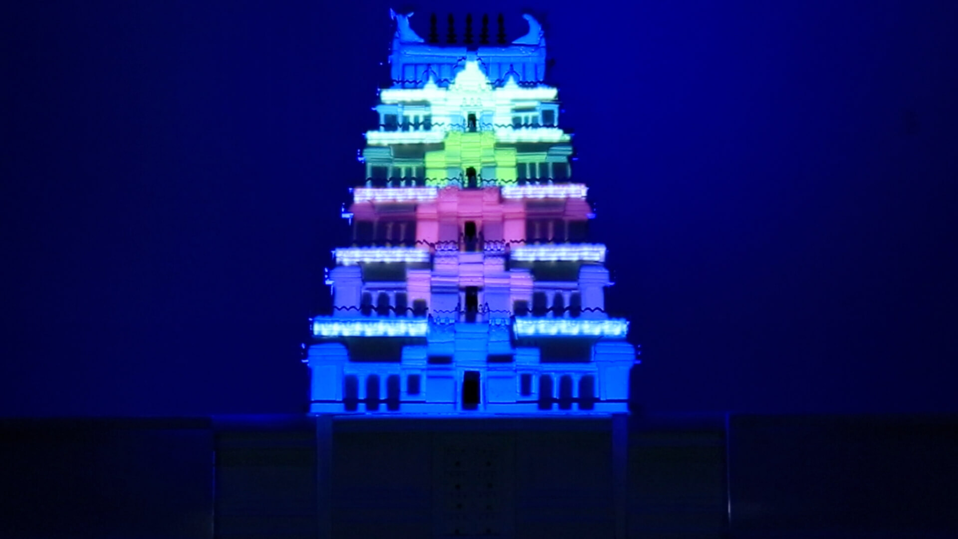 Temple projection mapping, immersive media, video mapping